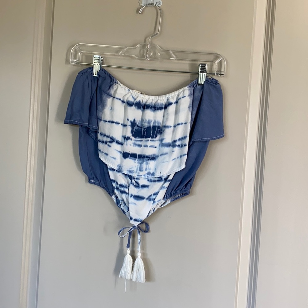 Strapless Crop Top w/ Tie